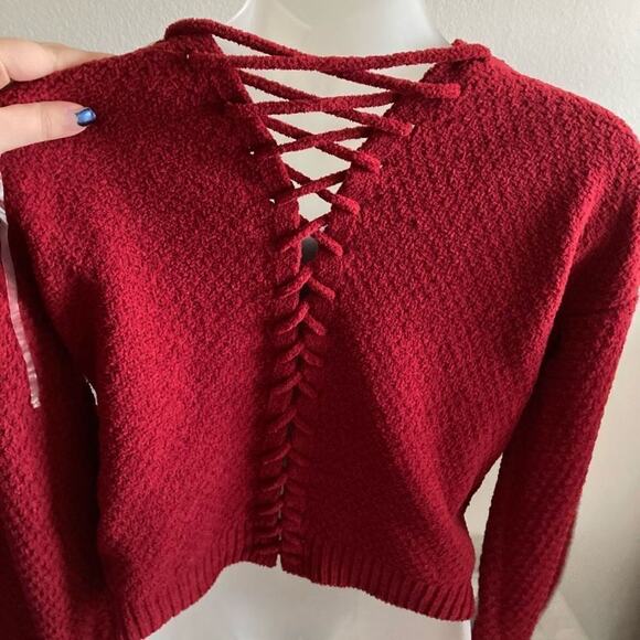 Derek heart sweater lace up back super soft nwot - Picture 2 of 5